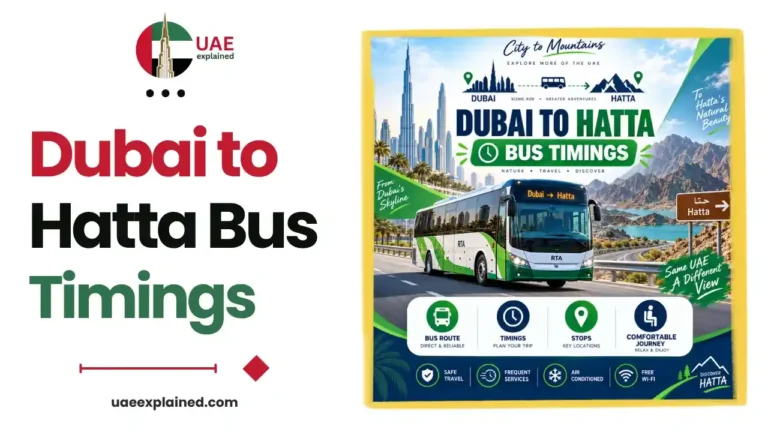 Dubai to Hatta Bus Timings